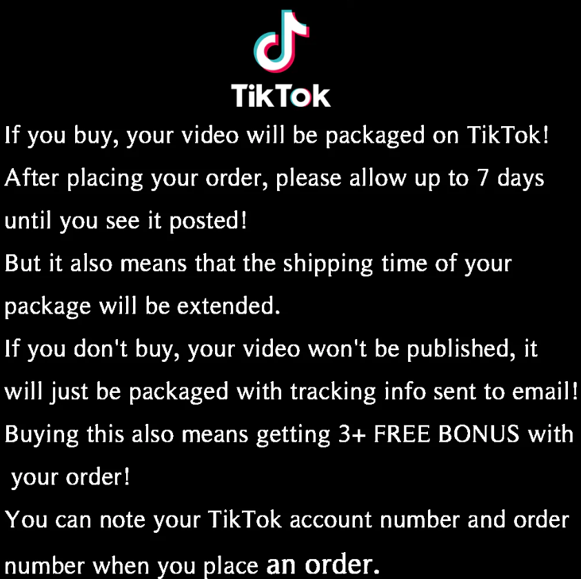 TikTok Packaging Video（this product alone is not valid）