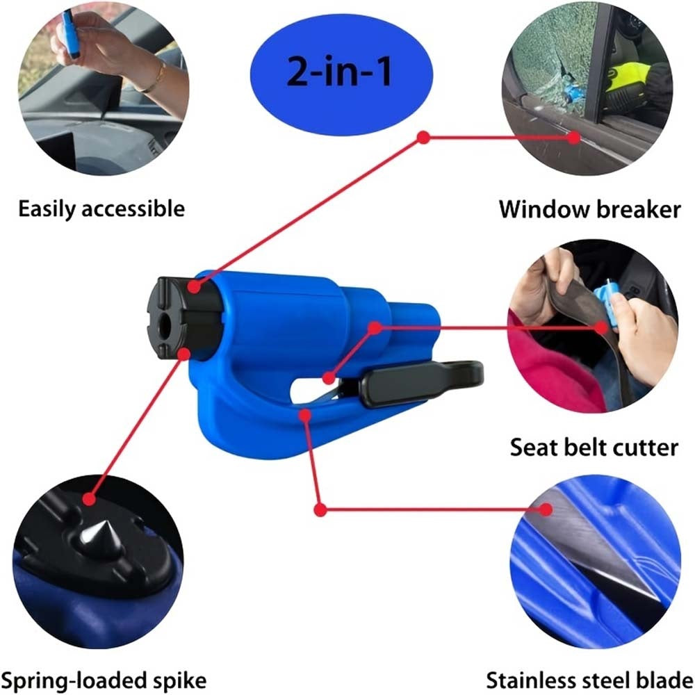 Window breaker and seatbelt cutter keycians for wo