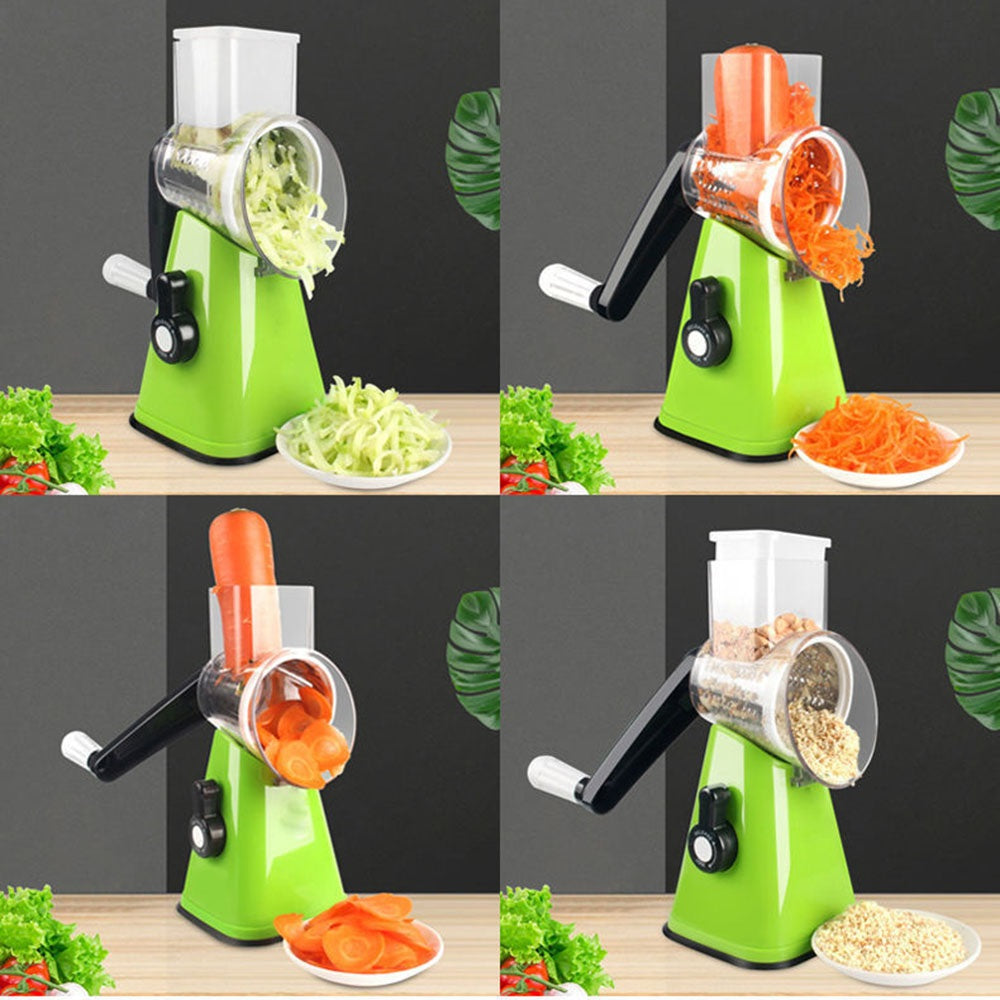 Cheese Grater Vegetable Slicer - Rotary Round Drum
