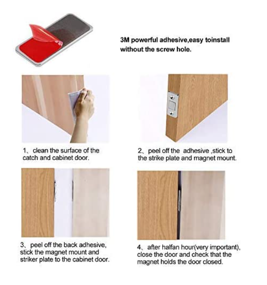 12PCS/6Set Magnetic Door Catch Ultra Thin Cabinet Magnets, 2x4 cm