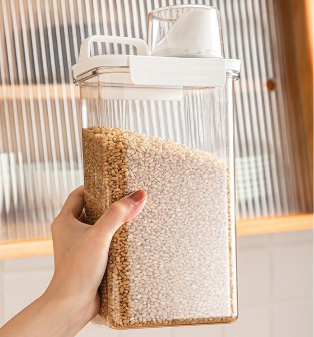 Rice Storage Container - Airtight Food Storage Container with Measuring Cup