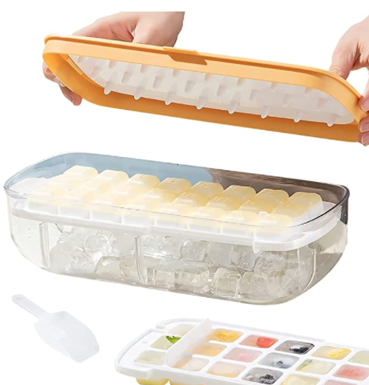 1set Round Ice Cube Trays With Lid & Bin, BPA Free Easy Release Ice Cube  Tray With Container