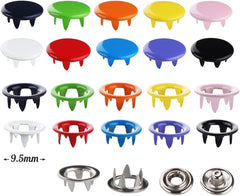 100 Hollow Solid Snap Fasteners Set (10 Colors)