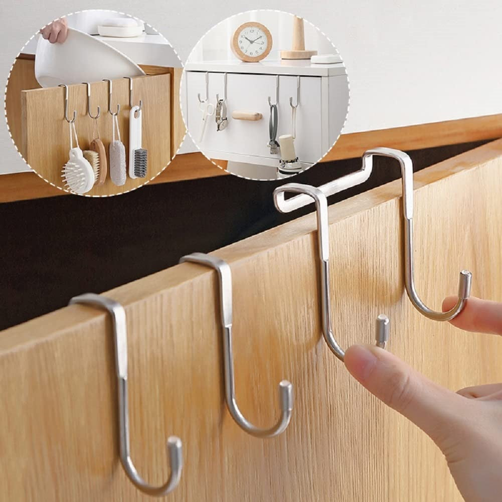 2pcs Over The Door Drawer Cabinet Hook, 304 Stainl