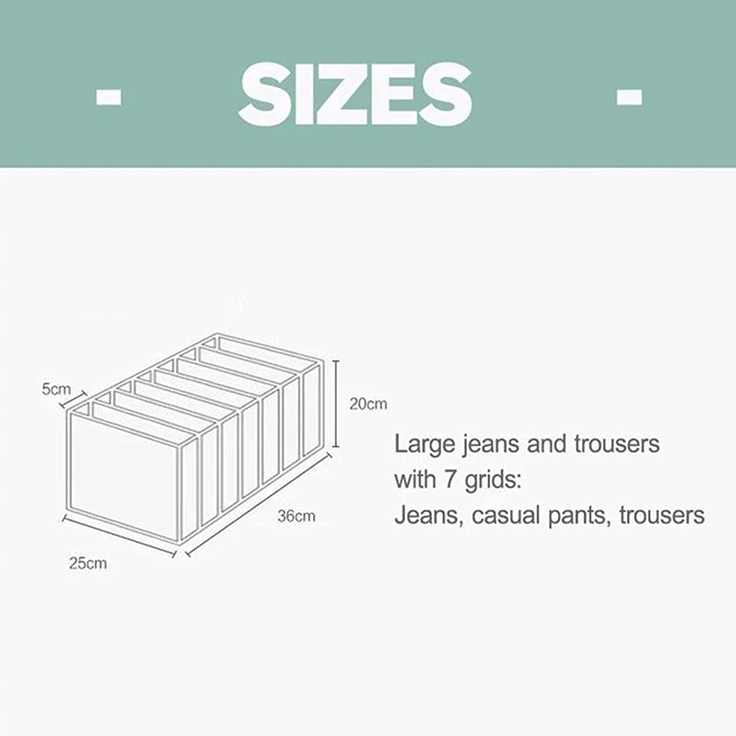 2 pcs Jeans Compartment Storage Box