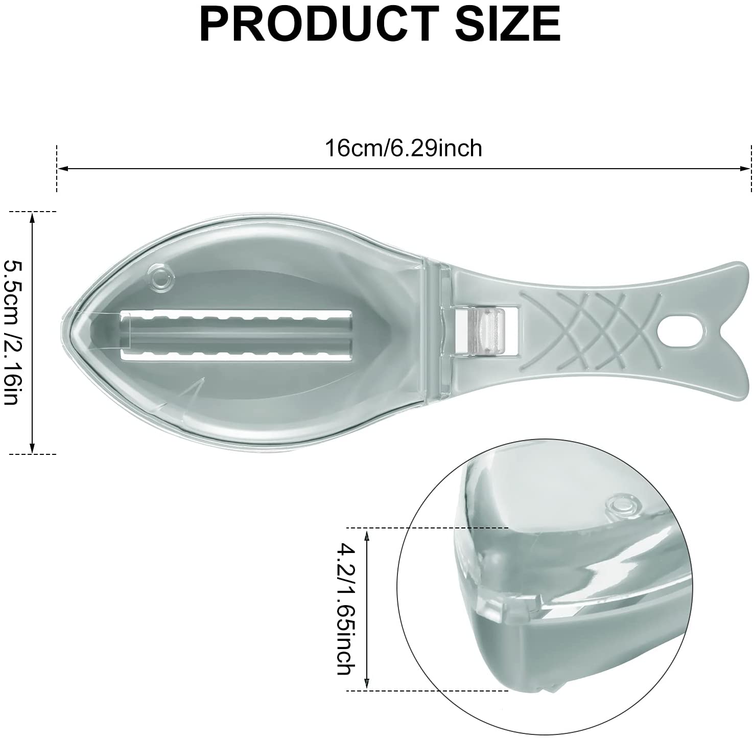 2PcsFish Scaler Brush Easily Remove Fish Scales Plastic Fish Scales Graters Scraper Practical Handle Design
