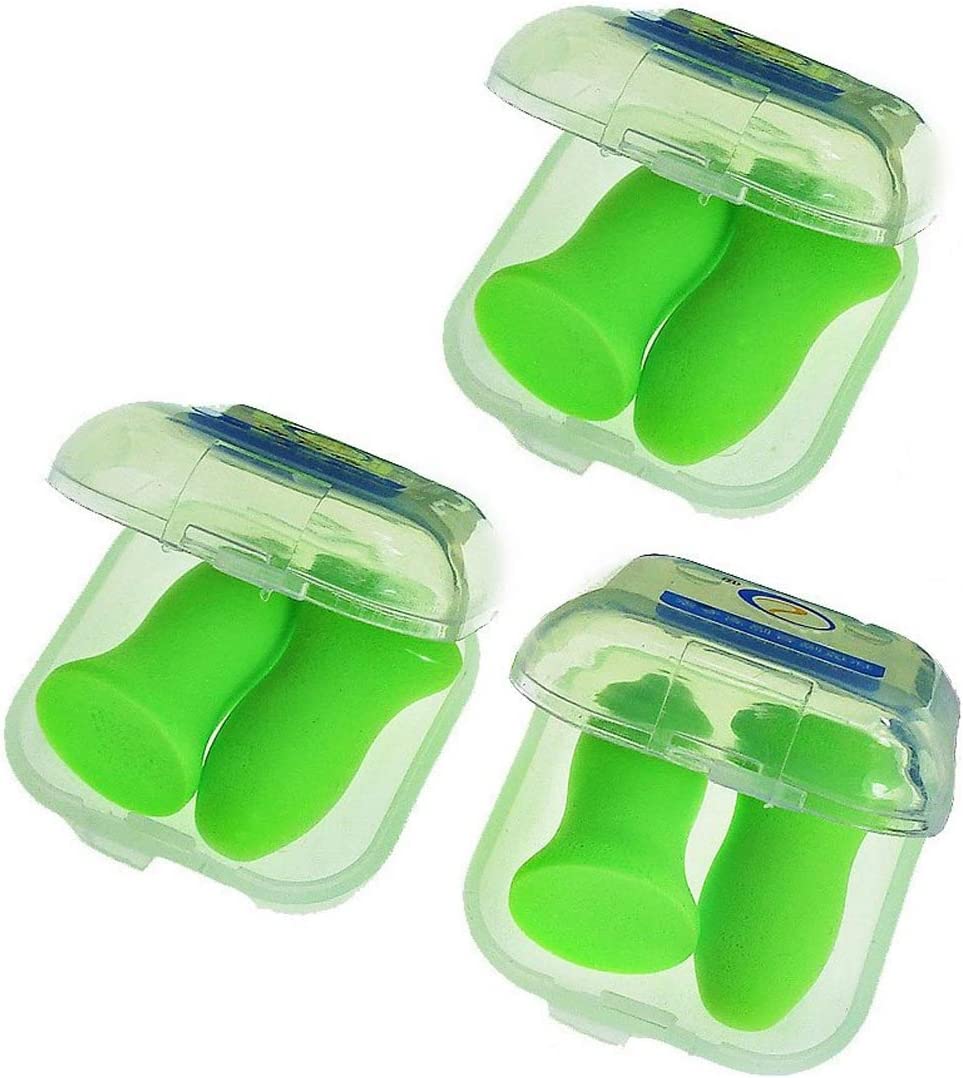 Reusable Sleep Earplugs for Noise Reduction 3 Pairs - Highest 48.4dB NRR Foam Hearing Protection Ear Shield for Sleeping, Travel, Work, Snoring