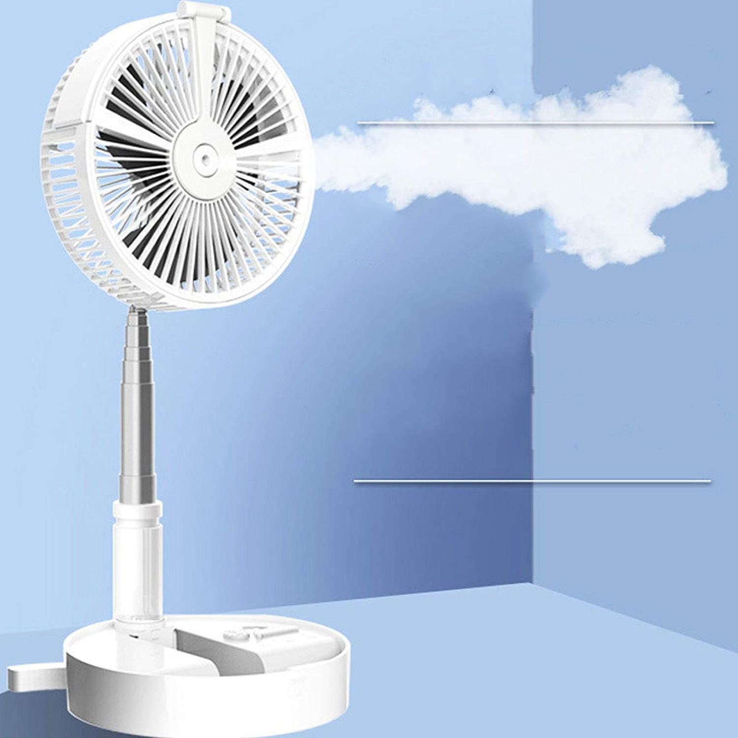 Portable foldable retractable fan USB fan humidification, water replenishment spray, silent foldable fan