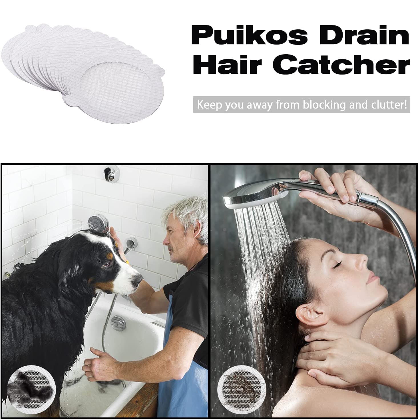 1pc Shower Drain Hair Catcher, Stainless Steel Floor Drain, Anti