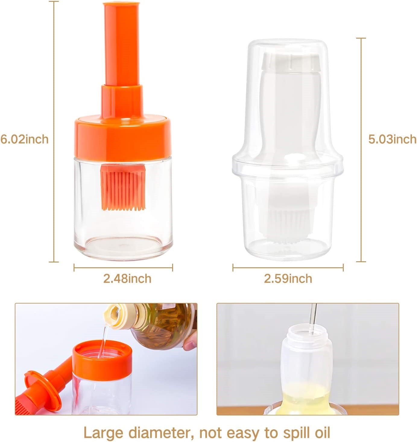 Silicone Oil Brush Bottle Set-Dip&Squeeze Mode Oil