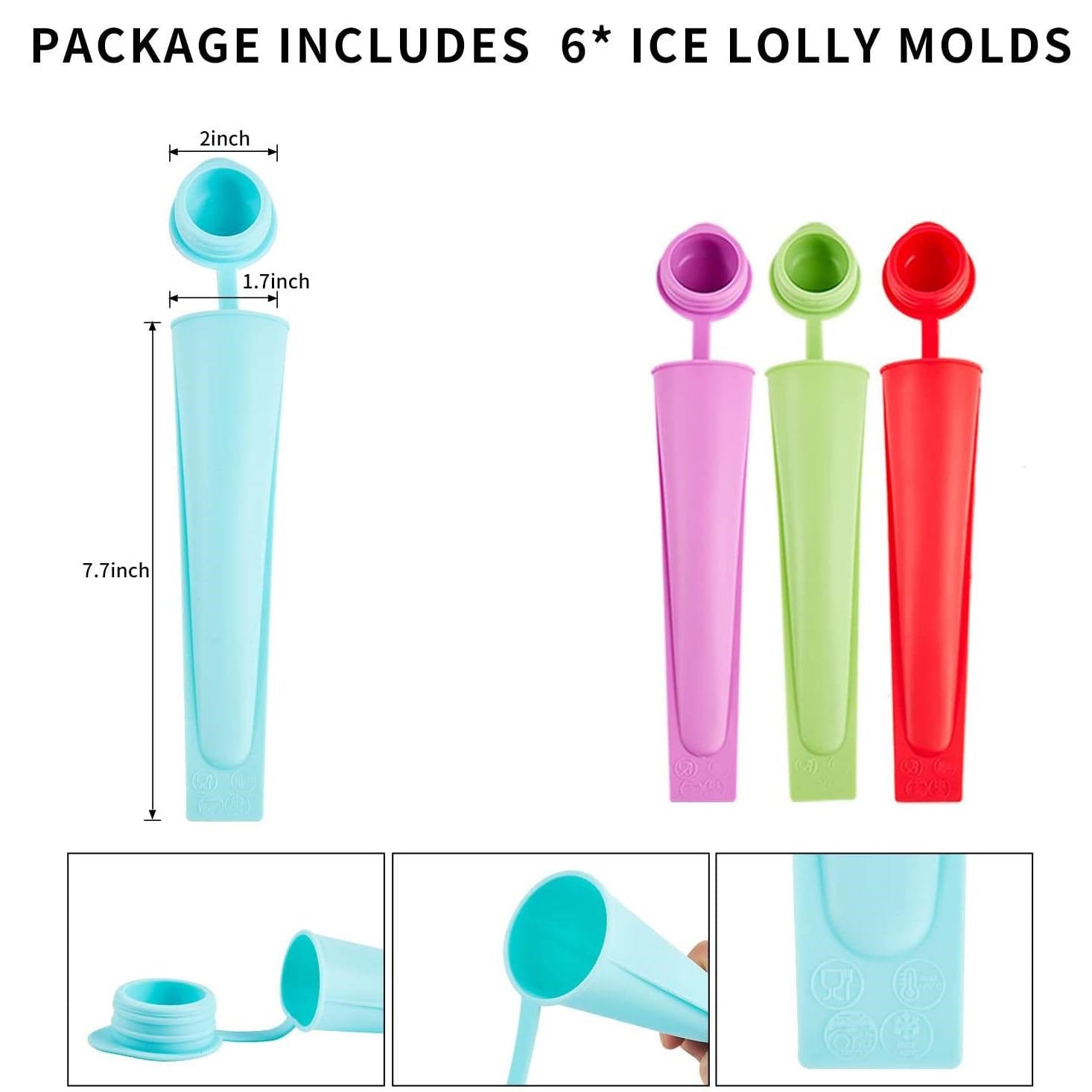 4Pcs Silicone Popsicle Molds 100110335
